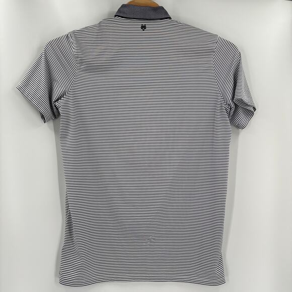 Greyson Men's Large Blue White Striped Short Sleeve Golf Polo Shirt - Picture 6 of 6